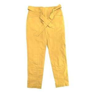 Boden Tailored Tie Waist High Waisted Trouser Slacks‎ Mustard Yellow Size 8 Long